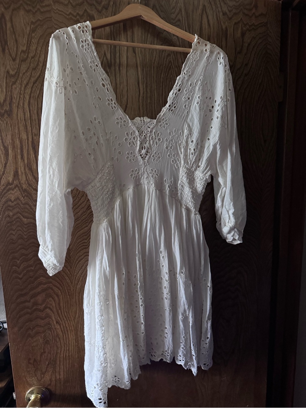 Free People White Eyelet Mini Dress